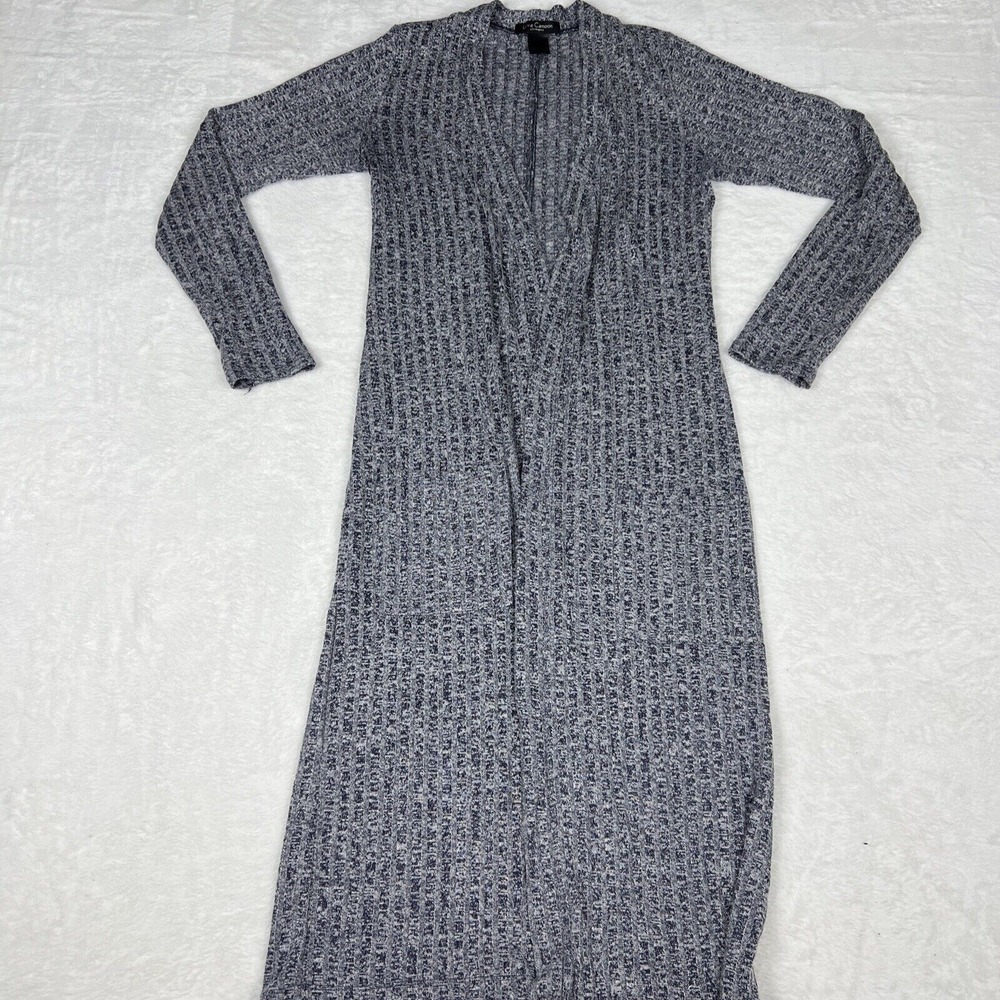 Love Cameron Women Purple And Grey Long Cardigan With Pockets Size M